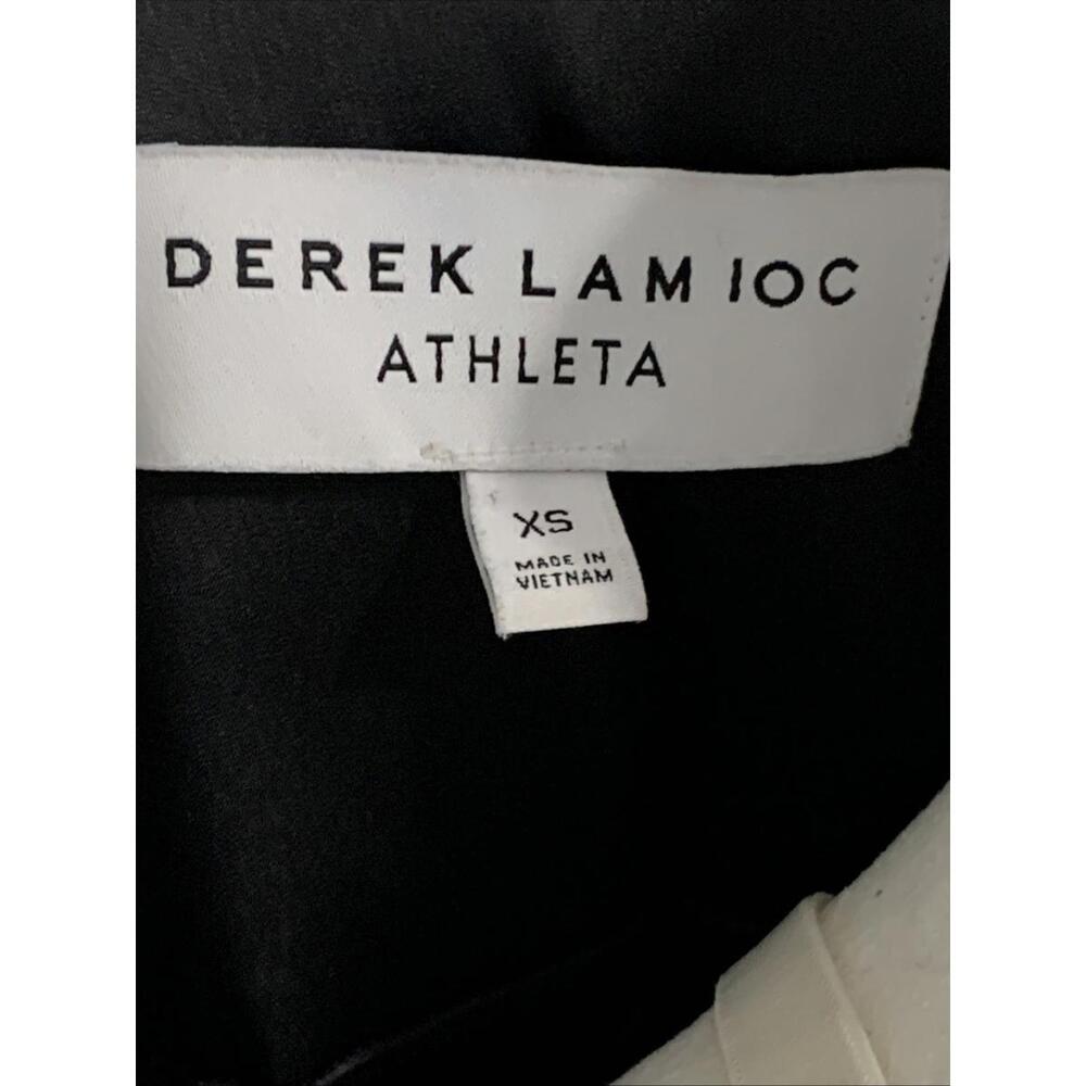 Derek Lam IOC Athleta Womens UPTOWN Black Satin Oversized Snap Coat Jacket XS - Picture 9 of 9